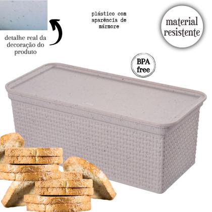Imagem de Kit porta pão com migalheira e porta torradas/biscoitos Tear Plasutil