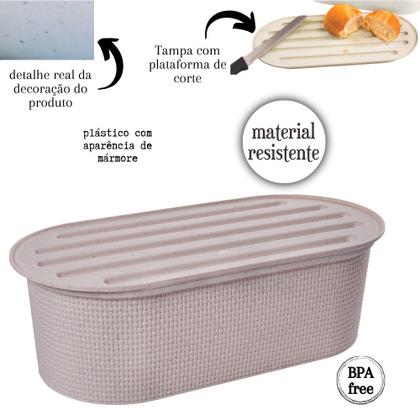 Imagem de Kit porta pão com migalheira, porta torradas/biscoitos, porta frios e porta talheres c/ Alça Tear Plasutil