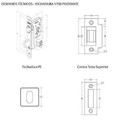 Imagem de Kit Porta Pivotante Puxador + Fechadura Rol+ Dobradiça - 100 CM