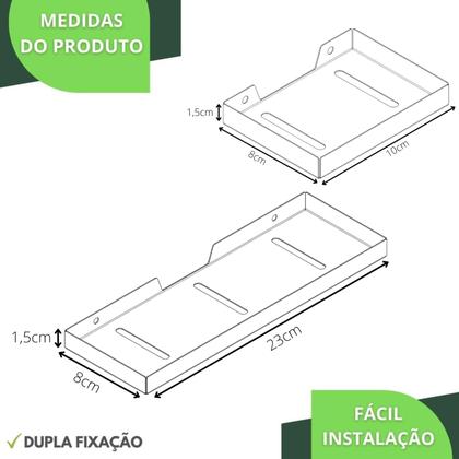 Imagem de Kit Porta Sabonete e Shampoo Para Banheiro Preto FS.Plus