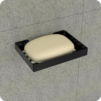 Imagem de Kit Porta Sabonete e Shampoo Parede Para Banheiro Preto Plus