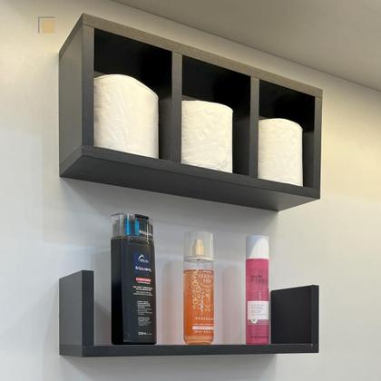 Imagem de Kit Porta Shampoo Lar Ideal Suporte De Parede Banheiro 2un