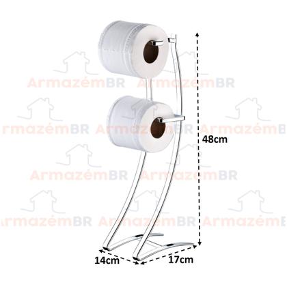 Imagem de Kit Porta Toalha Rosto Bancada + Suporte Papel Higiênico Duplo Chão Cromado - Future