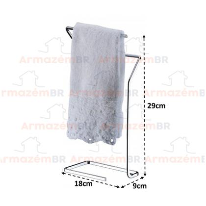 Imagem de Kit Porta Toalha Rosto Bancada + Suporte Papel Higiênico Duplo Chão Cromado - Future