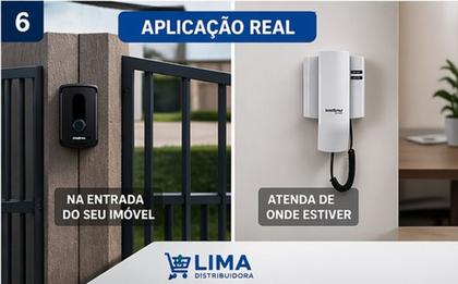 Imagem de Kit Porteiro Eletrônico Intelbras IPR 8010 Fechadura Elétrica 12V AGL  Interfone Completo Segurança Residencial