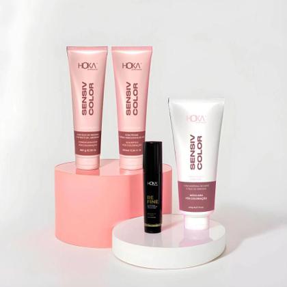 Imagem de Kit Pós Coloração Sensiv Color + Fluído Extra Brilho Hoka