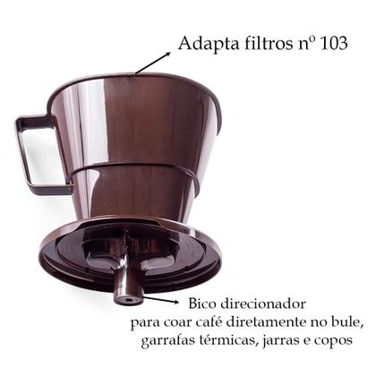 Imagem de Kit Pote café porta filtro 103 colher medidora coador com base bico direcionador garrafa térmica