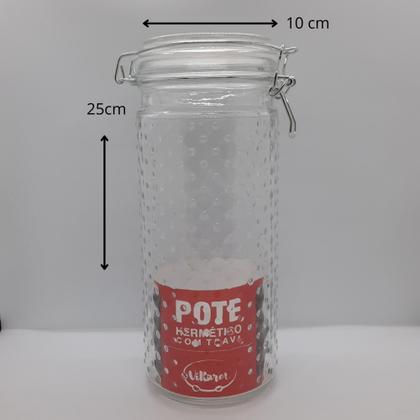 Imagem de Kit Pote de Vidro c/3 Hermetico com Trava p/ Mantimento