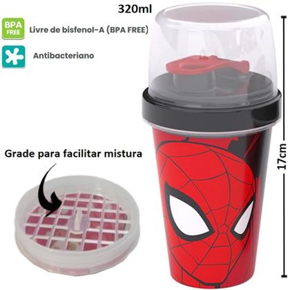 Imagem de Kit Pote e Garrafa Homem Aranha Lanche Escolar Infantil