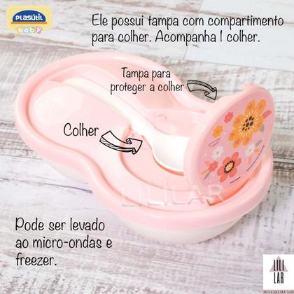 Imagem de Kit Pote Papinha com Colher e Copo Caneca Trio Tampa Alça