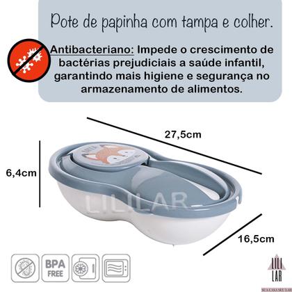 Imagem de Kit Pote Papinha com Colher e Copo Caneca Trio Tampa Alça