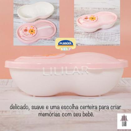 Imagem de Kit Pote Papinha com Colher e Copo Caneca Trio Tampa Alça