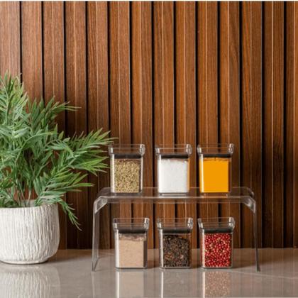 Imagem de Kit Pote Porta Tempero Hermético c/ 7 peças Lumini Paramou