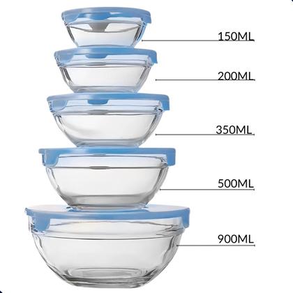 Imagem de Kit Potes com Tampa Colorida 5 Peças  Organização e Praticidade na Cozinha