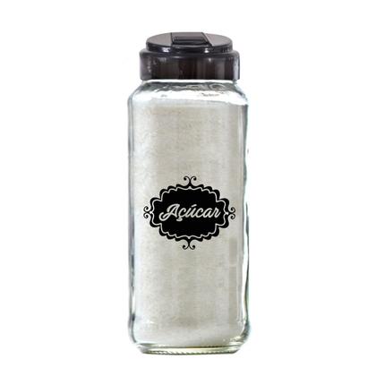 Imagem de Kit Potes De Vidro 550ml 3Pç Para (Açúcar/Café/Farinha) Com Tampa Polvilhar