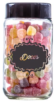 Imagem de Kít Potes de Vidro 800ml 4pçs para (Café/Açúcar/Doces/Biscoito) com Tampa