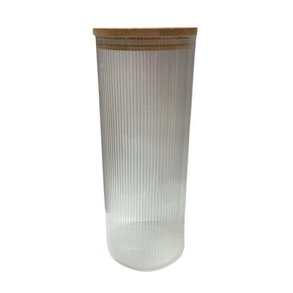 Imagem de Kit Potes de Vidro Borossilicato Herméticos com Tampa de Bambu 1,4L e 1,8L Organizador para Mantimentos