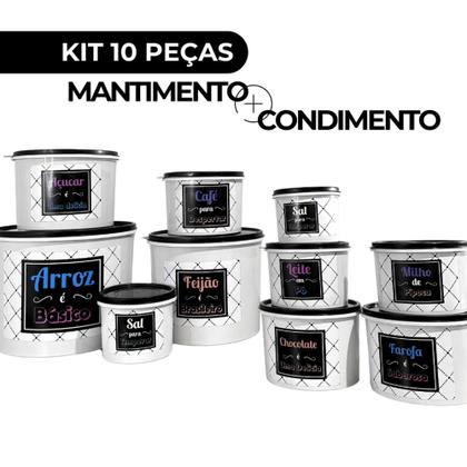Imagem de Kit Potes Mantimentos Linha premium jogo com 10 Peças plástico