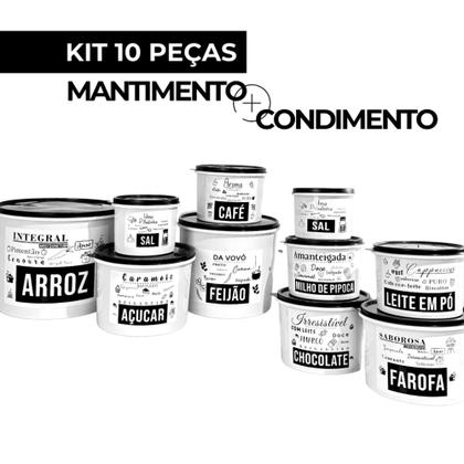 Imagem de Kit Potes Mantimentos Linha premium jogo com 10 Peças plástico