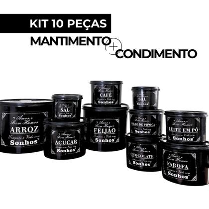 Imagem de Kit Potes Mantimentos Linha premium jogo com 10 Peças plástico