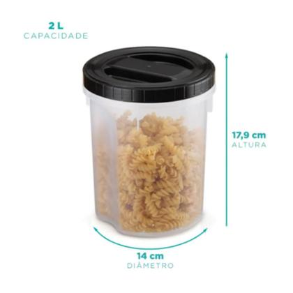 Imagem de Kit Potes Para Café E Açúcar De Plástico 2l Com Tampa Rosca