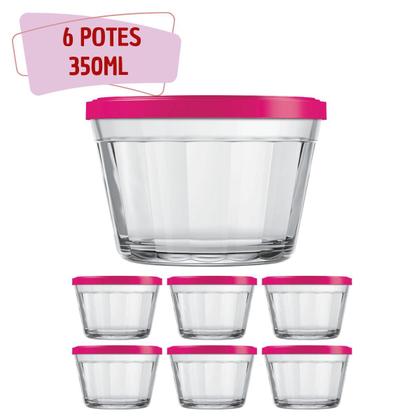 Imagem de Kit Potes Pequeno Americano Tampa Cor Sortida 350ml -  6Un