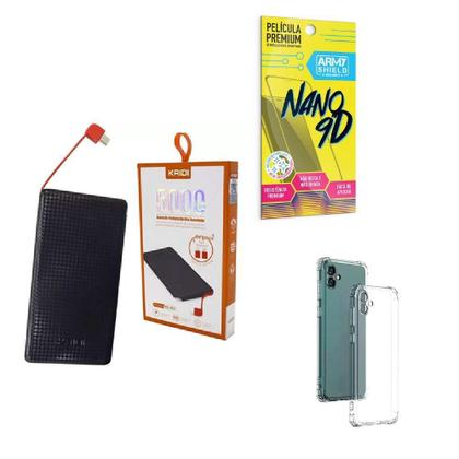 Imagem de Kit Power Bank 5.000Mah + Capinha Samsung A04 + Película 9D