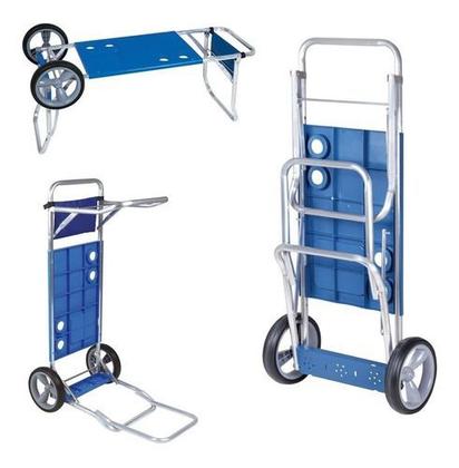 Imagem de Kit Praia 2 Cadeira Reclinável 8 pos Alumínio + Carrinho Com Avanço - Mor