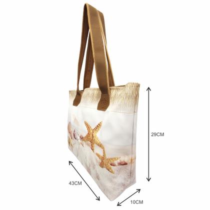 Imagem de Kit Praia Feminino  Estrela-do-Mar Areia Bolsa, Necessaire e Chinelo, Magicc Bolsas