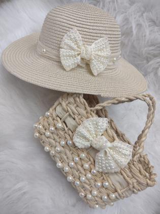 Imagem de Kit Praia Infantil De Luxo Chapéu + Bolsa
