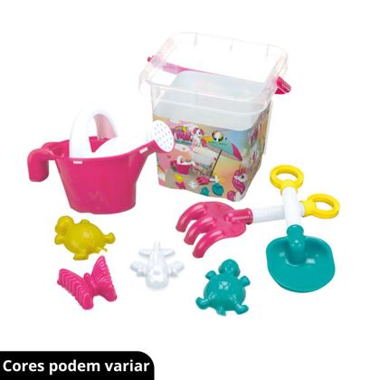 Imagem de Kit Praia Unicórnio com Regador 8 Peças Meninas Monte Líbano
