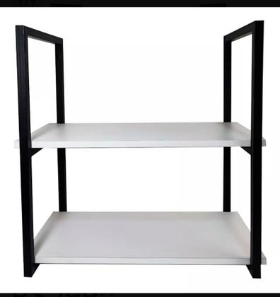 Imagem de Kit Prateleiras 50cm Branca Completo C/ Madeiras