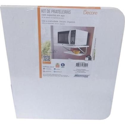 Imagem de Kit Prateleiras Decore MDP Branco 39,6cm 71,8cm 24,8cm