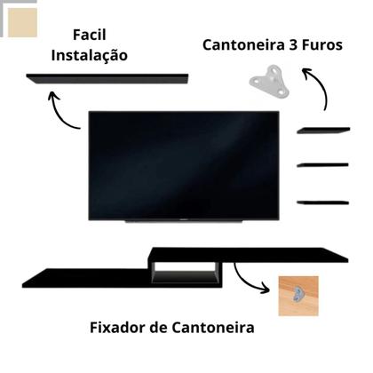 Imagem de Kit Prateleiras Nicho Para Tv Rack Home Suspenso Sala Quarto