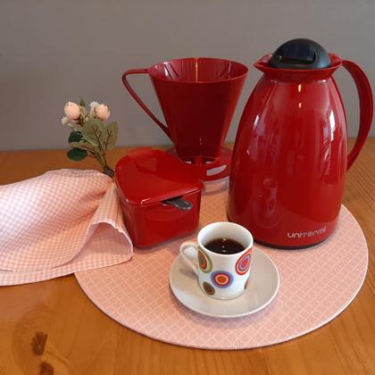 Imagem de Kit Prático Para Café Garrafa Térmica + Açucareiro 350 ML + Suporte Porta Filtro 102/103 Unitermi