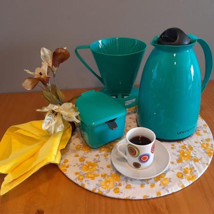 Imagem de Kit Prático Para Café Garrafa Térmica + Açucareiro 350 ML + Suporte Porta Filtro 102/103 Unitermi