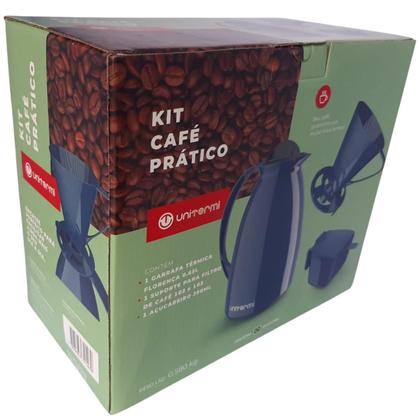 Imagem de Kit Prático Para Café Garrafa Térmica + Açucareiro 350 ML + Suporte Porta Filtro 102/103 Unitermi