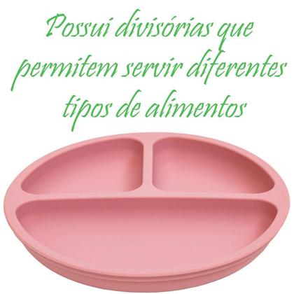 Imagem de Kit Pratinho Bowl Babador E Talher Silicone Buba - Rosa