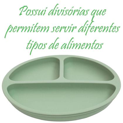 Imagem de Kit Pratinho Bowl Babador E Talher Silicone Buba - Verde