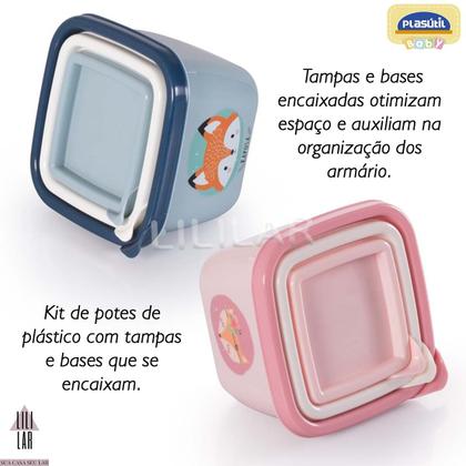 Imagem de Kit Prato Caneca Copo com Alça Trio 3 Potes Conect com Tampa