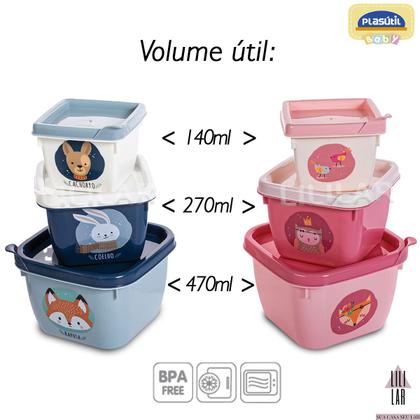 Imagem de Kit Prato Caneca Copo com Alça Trio 3 Potes Conect com Tampa