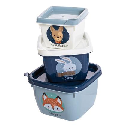 Imagem de Kit Prato Copo Com Alça E Trio 3 Potes Conect - Plasútil Baby