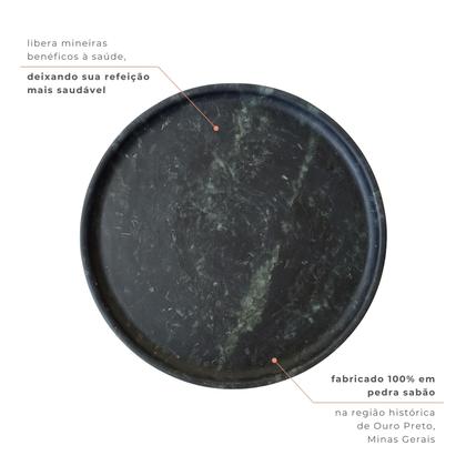 Imagem de Kit Pratos Pedra Sabão Artesanal 22 cm Retêm Calor Saudável