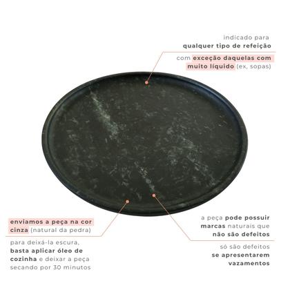 Imagem de Kit Pratos Pedra Sabão Artesanal 22 cm Retêm Calor Saudável