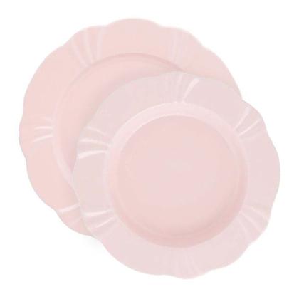 Imagem de Kit Pratos Rasos e Fundos Soleil Blush Oxford Porcelana 20 Peças