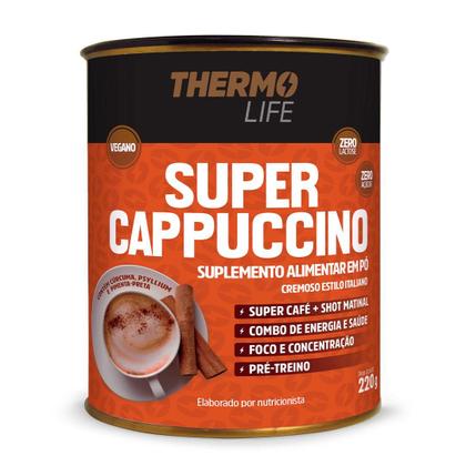Imagem de Kit Pré Treino Thermo Life - Supper Cappucino 220g + Creatina Perform3 300g + Caneca Inox