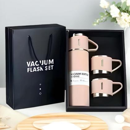 Imagem de Kit Premium Garrafa Térmica 500ml Inox com 3 Xícaras  Várias Cores Disponíveis