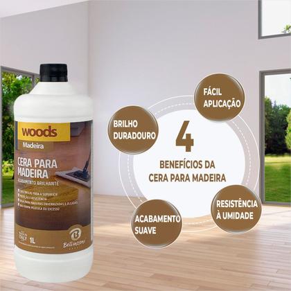 Imagem de Kit Premium Para Madeira Limpeza Proteção E Renovação - cera, limpa madeira e renovador 1L
