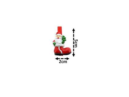 Imagem de Kit Prendedores Decorados Resina Natal Papai Noel Presilha 5cm 8 Peças - Magizi