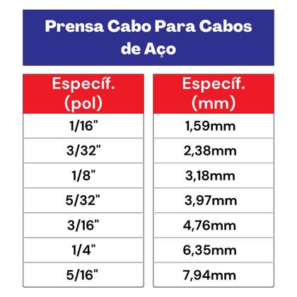 Imagem de Kit Prensa Para Cabos de Aço 1/8'' - 11,0003 (Com 100 Unidades) - Nord